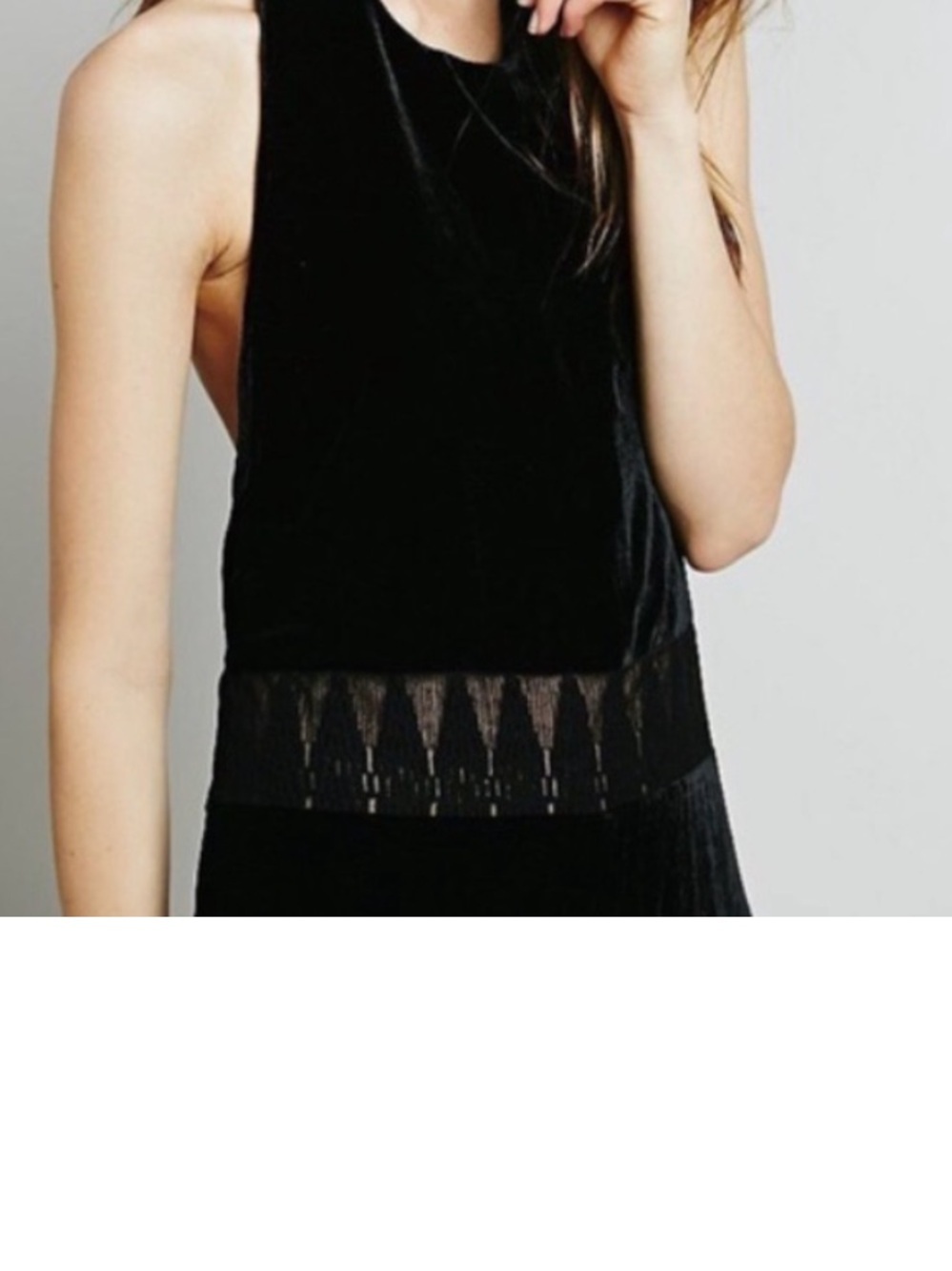 Free People Black Velvet Sleeveless Halter Jumpsuit Size 8 - Picture 3 of 9